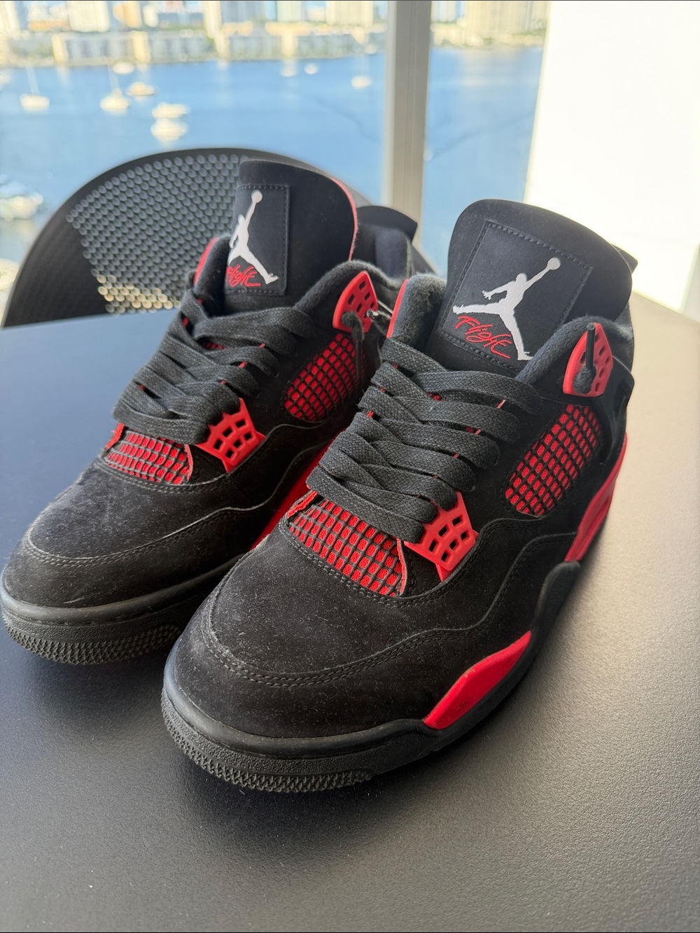 Air Jordan 4 Retro Men’s Athletic Shoes - Black/Red